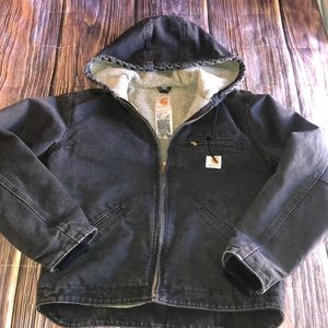 Vtg 90s Ladies Carhartt “Detroit” duck-canvas Sherpa lined jacket size xs